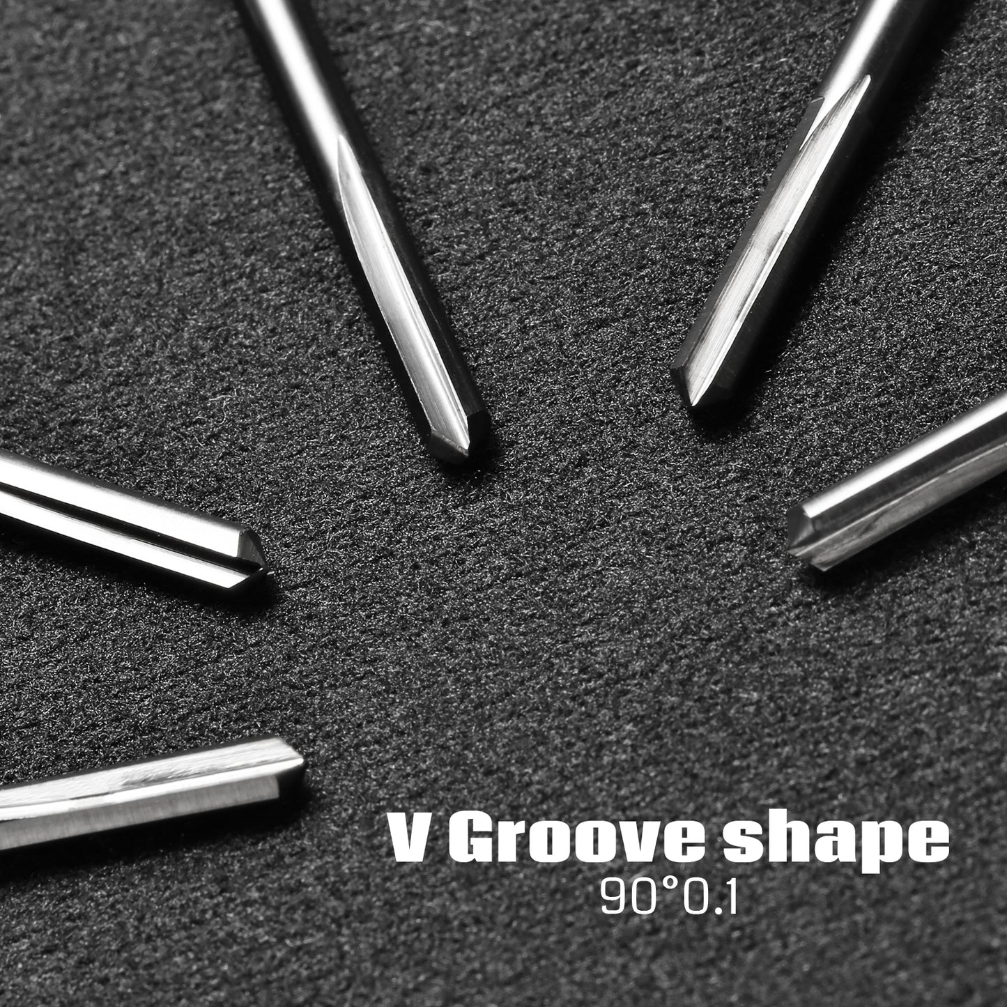 [Discontinued] VE10, 1/8'' Shank, V-Groove, 0.1mm, 30/60/90 degree, 10pcs CNC Router Bits