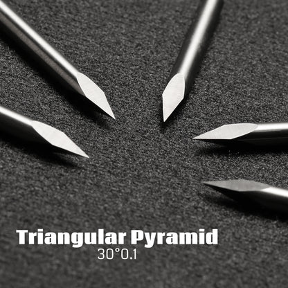 [Discontinued] TR10 Series, Triangular V-Bit, 0.1mm, 1/8'' Shank, 10Pcs CNC Router Bits