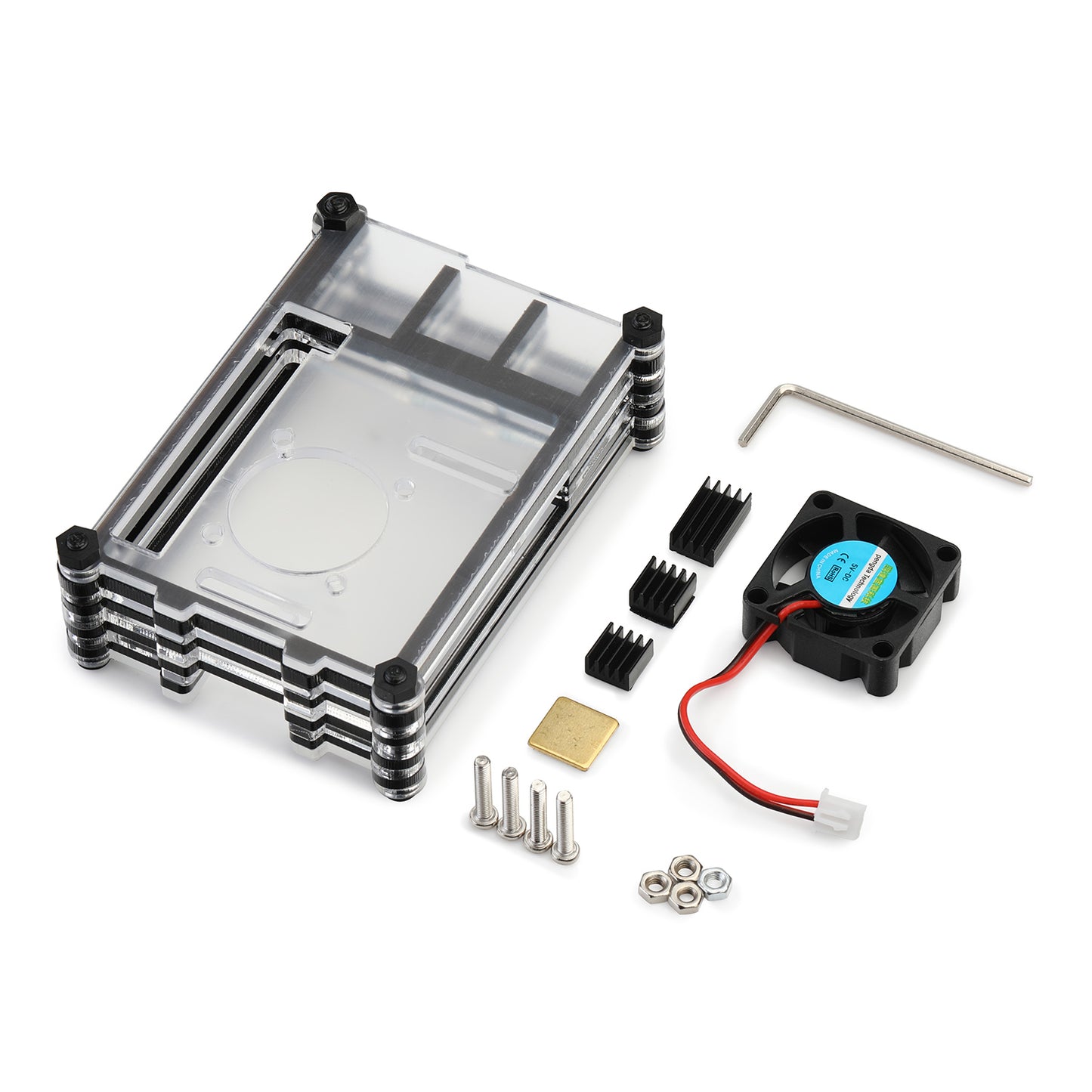 [Discontinued] SainSmart Acrylic Case for Raspberry Pi 4B with Cooling Fan