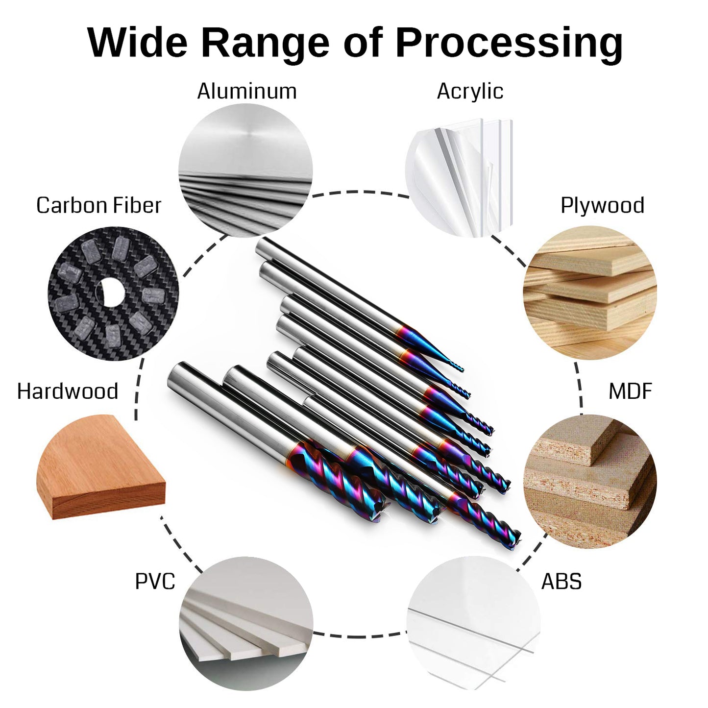 [Discontinued] Square End Mill Bit , 1.0-6.0mm cut diameter | 4-Flute