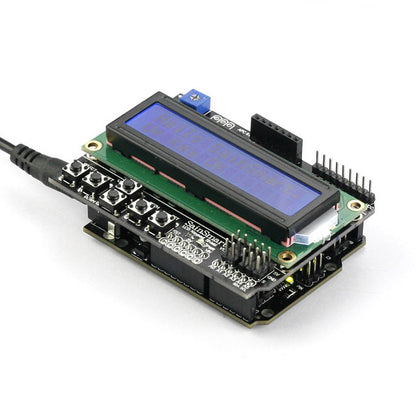 [Discontinued] SainSmart UNO R3 Improved Version +SainSmart Keypad Shield 1602 LCD Module V3 Display for Arduino