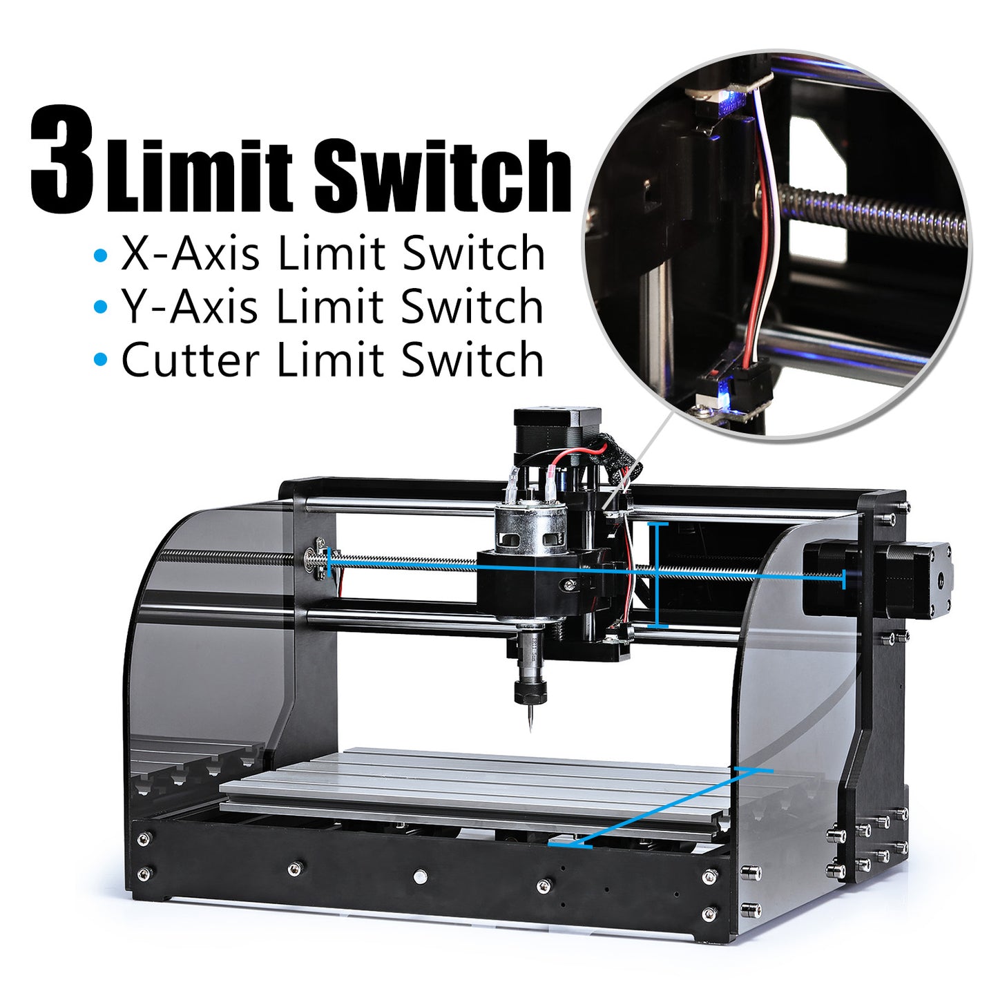 [Discontinued] SainSmart Genmitsu CNC Router 3018-MX3 5.5W Laser Bundle Kit