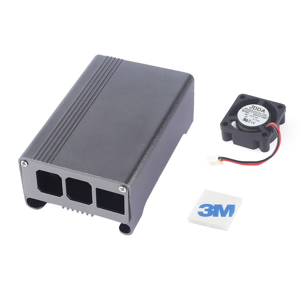 [Discontinued] SainSmart Gray Aluminum Alloy Protective Case with Cooling Fan for Raspberry Pi 3  Model B and Pi 2 Model B+