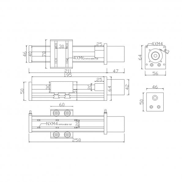 Linear Stage Actuator with Nema17 Stepper Motor for CNC Router