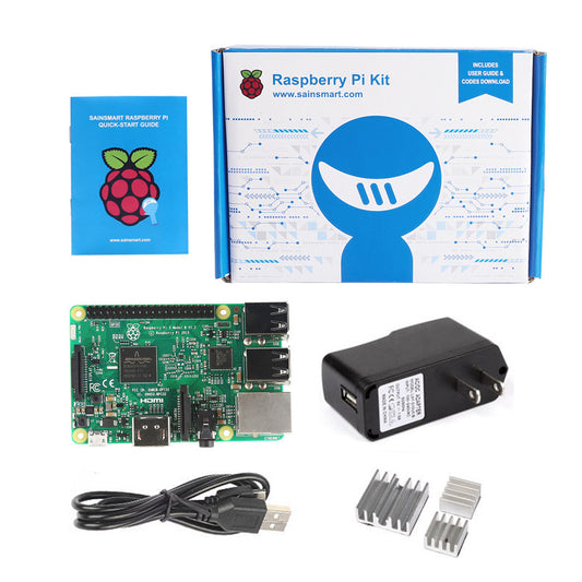 [Discontinued] RASPBERRY Pi 3 Model B 1.2GHz Quad Core 64Bit 1GB RAM + USB Power Supply + 3x Heatsink Basic Kit (2016 Model)