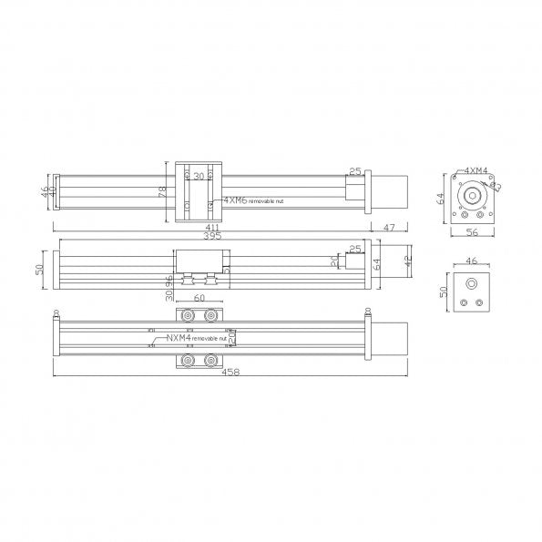 Linear Stage Actuator with Nema17 Stepper Motor for CNC Router