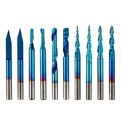 [Discontinued] EM10A, 1/8" Shank, Micro-Cutting Diameter End Mills Bit Set, 10-PCS