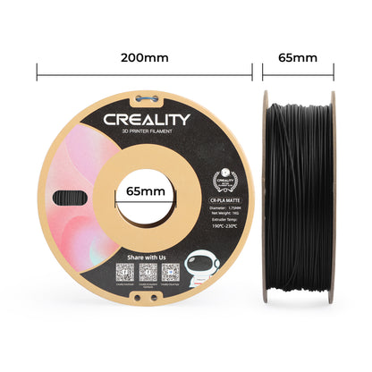 Creality CR-PLA Matte Texture 1.75mm PLA 3D Printing Filament 1kg, Matte Black