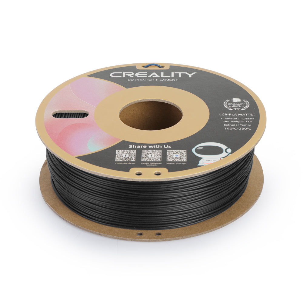 Creality CR-PLA Matte Texture 1.75mm PLA 3D Printing Filament 1kg, Matte Black