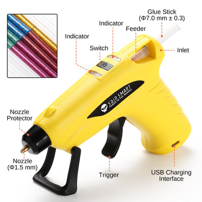 Mini Cordless Hot Glue Gun, for Ornaments, DIY Decors, Arts & Crafts