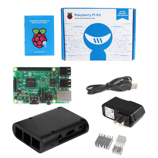 [Discontinued] SainSmart Raspberry Pi 3 - QUAD Core Black Case 3x Heatsink Starter Kit  (2016 Model)