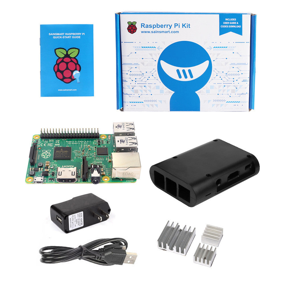 [Discontinued] Raspberry Pi 2 Model B Starter Kit with ABS Black Case, 3x Heatsink, USB Power Supply On Sale