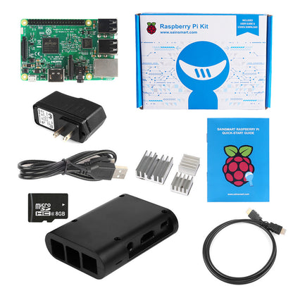 [Discontinued] Raspberry Pi 3 -QUAD Core Black Case SD Heatsink HDMI Complete Kit (2016 Model)