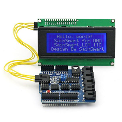 [Discontinued] SainSmart Sensor Shield V4 Module + LCD2004 for Arduino UNO MEGA R3 ATMEL AVR