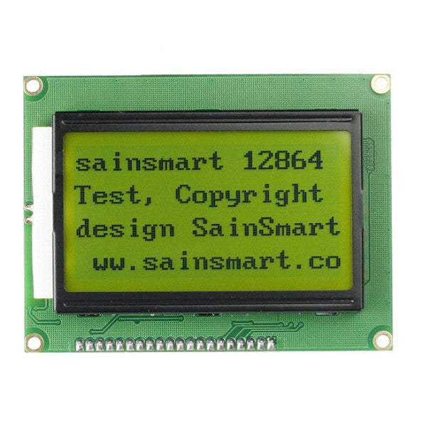 [Discontinued] SPI 128x64 Graphic Yellow LCD Display with Backlight