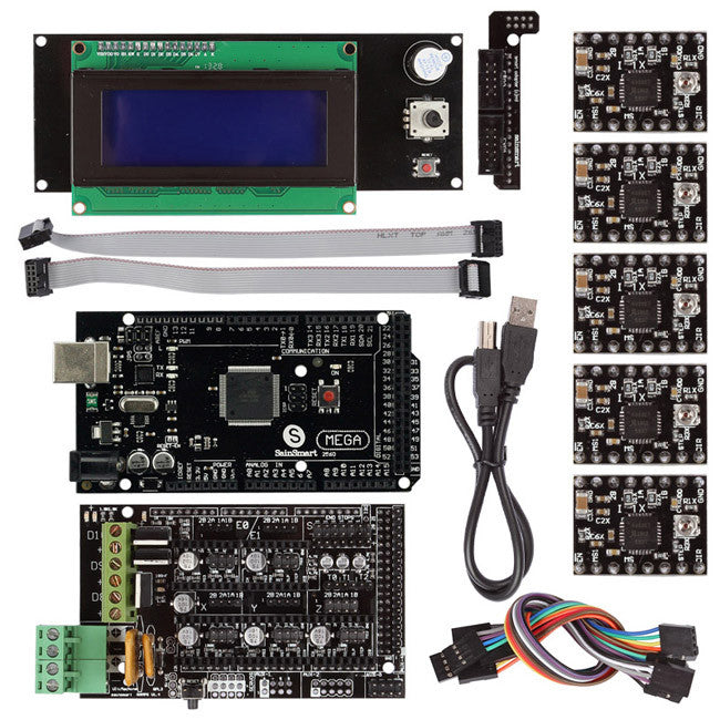 [Discontinued] Mega2560+ Smart LCD 2004 Controller A4988 + RAMPS 1.4 3D Printer Kit For RepRap