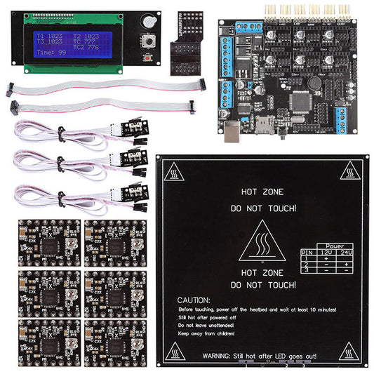 [Discontinued] Megatronics + A4988 LCD2004 Controller + Heatbed Endstop Kit For Reprap 3D Print