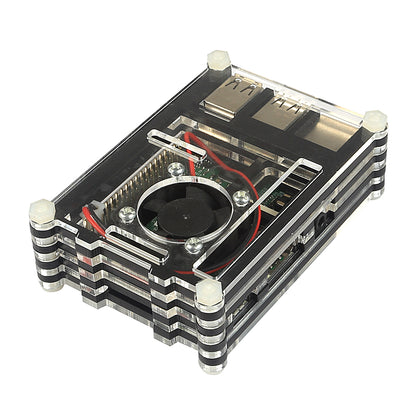 [Discontinued] Pi2/Pi3 Arcylic Case with Cooling Fan