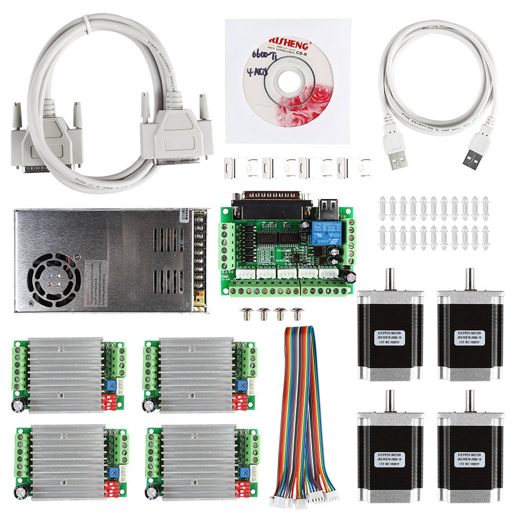 [Discontinued] CNC 5-Axis Kit 3 with TB6600 Motor Driver Mach3, Breakout Board, Nema23 270 oz-in Stepper Motor and 24V Power Supply