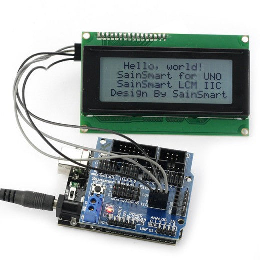 [Discontinued] SainSmart UNO R3+ Sensor V5 + LCD2004 White for Arduino UNO MEGA R3 Mega2560 Duemilanove Nano Robot