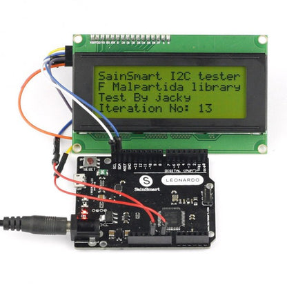 [Discontinued] Sainsmart Leonardo R3 ATMEGA32U4 + IIC LCD 2004 Yellow USB Cable Kit For Arduino