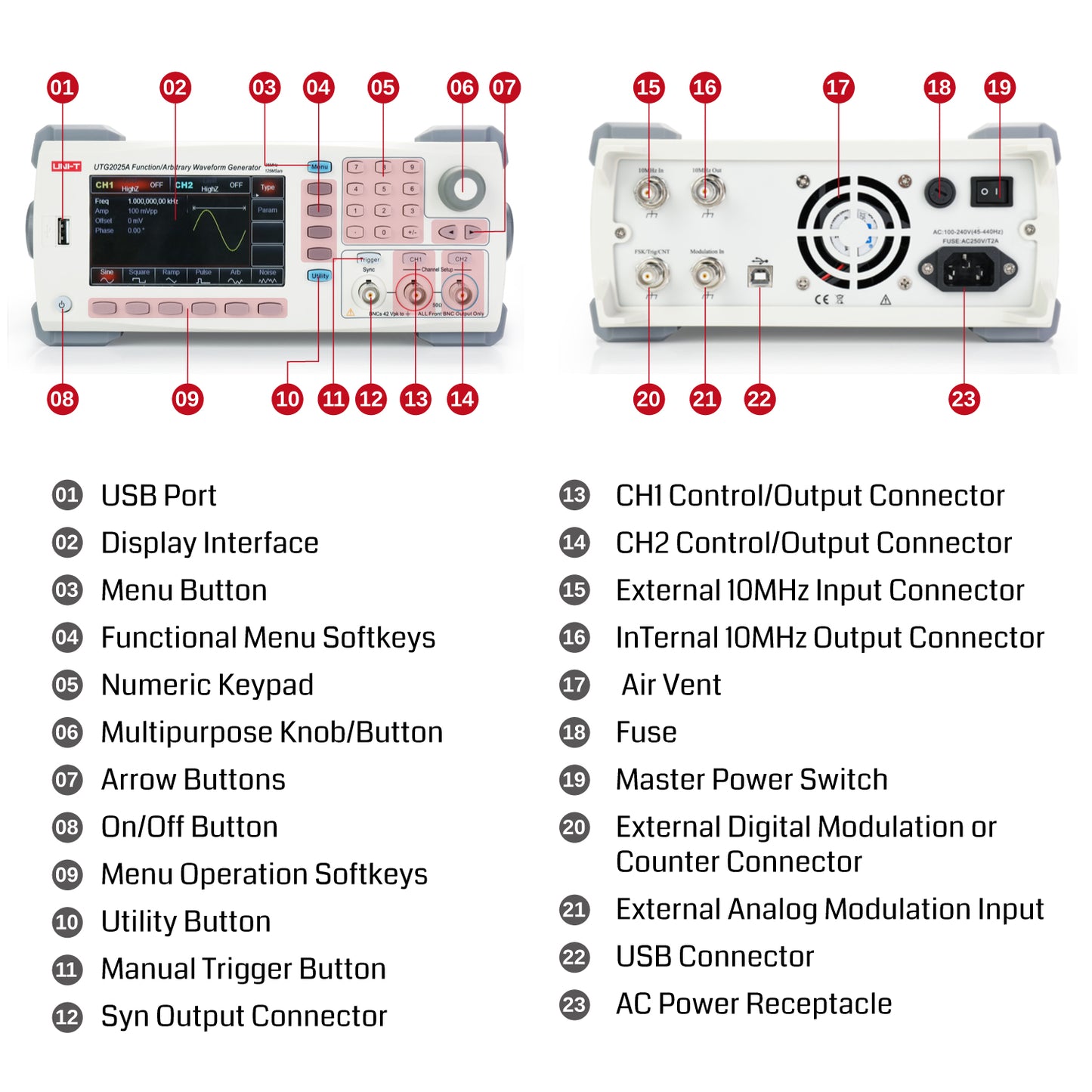 [Discontinued] UNI-T UTG2025A Function/Arbitrary Waveform Generator