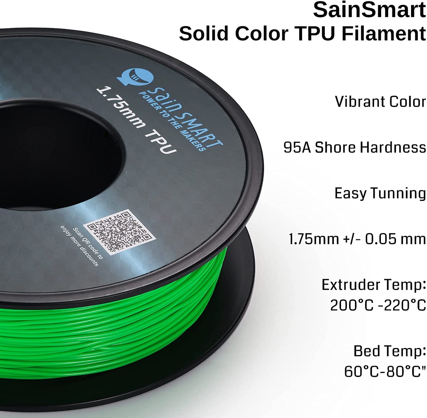 Neon Green, Cyberpunk Color TPU Filament 1.75mm 0.8kg/1.76lb