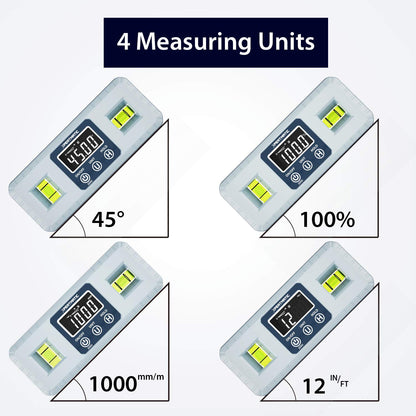 [Discontinued] [Open Box] XpertMatic Accurate DL1909 Digital Angle Gauge Magnetic VA Display with Level Vials