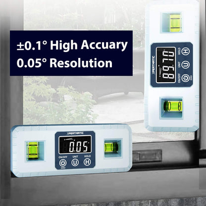 [Discontinued] [Open Box] XpertMatic Accurate DL1909 Digital Angle Gauge Magnetic VA Display with Level Vials