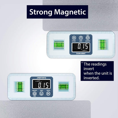 [Discontinued] XpertMatic Accurate DL1909 Digital Angle Gauge Magnetic VA Display with Level Vials