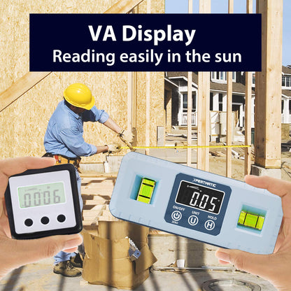 [Discontinued] [Open Box] XpertMatic Accurate DL1909 Digital Angle Gauge Magnetic VA Display with Level Vials