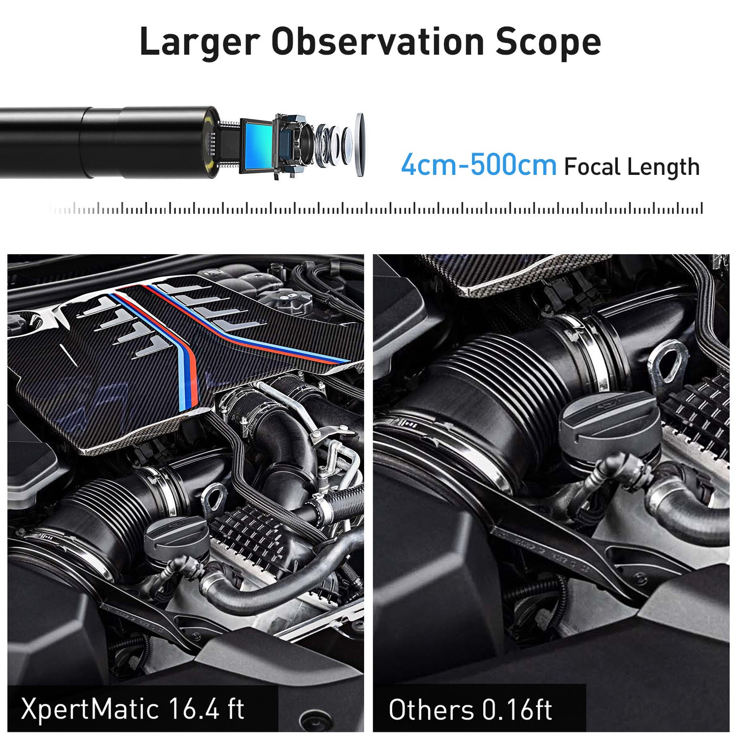 XpertMatic F160 WiFi/USB 2in1 Borescopes, 1080P, 8.0mm, Far Focus