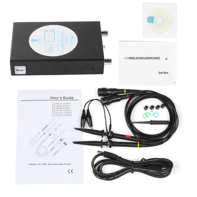 DDS140 PC-Based USB Oscilloscope 40MHz Bandwidth 200MS/s Black