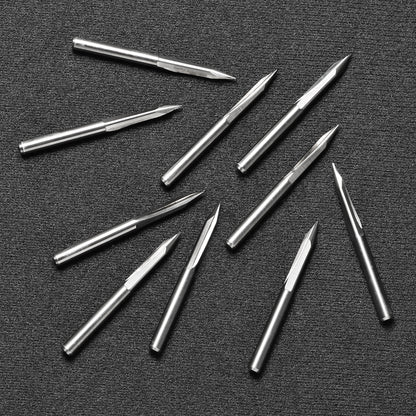 [Discontinued] VE10, 1/8'' Shank, V-Groove, 0.1mm, 30/60/90 degree, 10pcs CNC Router Bits