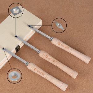 [Discontinued] 3pcs Carbide Wood Lathe Turning Tool Set