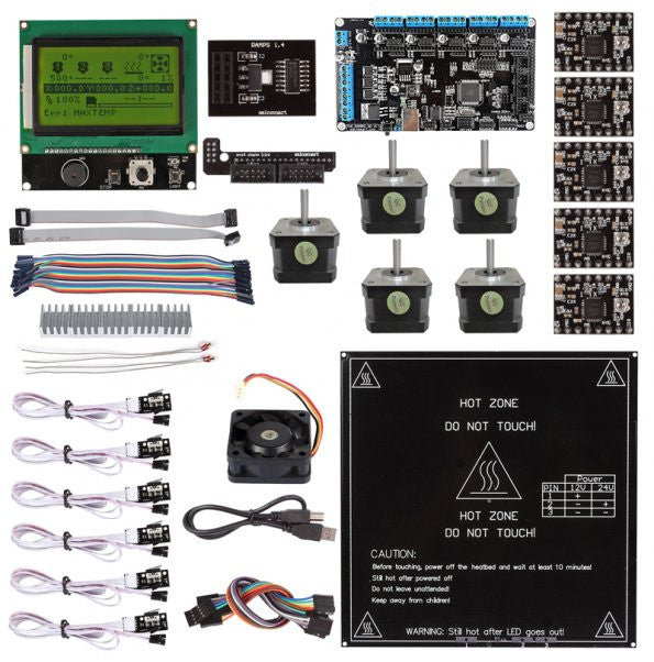 [Discontinued] SainSmart Ramps V2 LCD 12864 A4988 Nema 17 3D Printer Controller Kit For RepRap