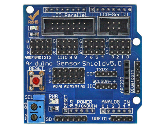 [Discontinued] SainSmart Sensor Shield V5 4 Arduino APC220 Bluetooth Analog Module Servo Motor