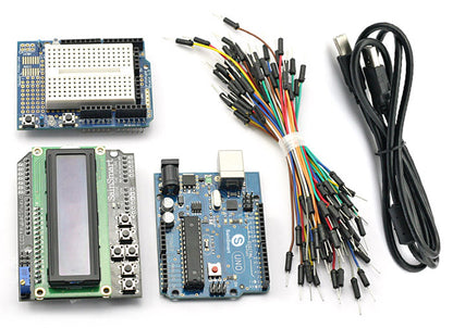 [Discontinued] UNO Prototype Kit + Keypad LCD + Breadboard