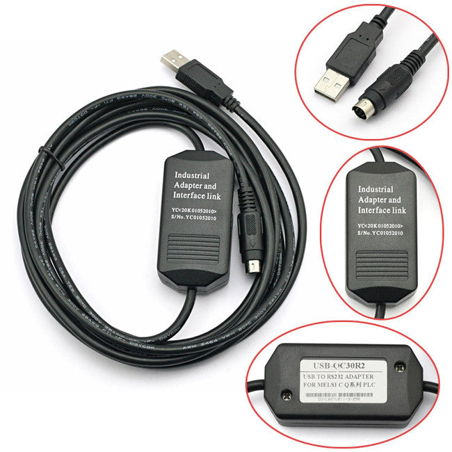 [Discontinued] NEW USB-QC30R2 PLC Programming Cable For Mitsubishi Q Series USB USB-QC30R2