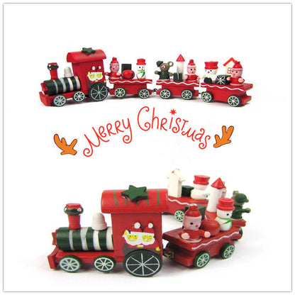 [Discontinued] SainSmart Jr. 4 Piece Wooden Xmas Train Ornament Gift Toy Red Christmas gift