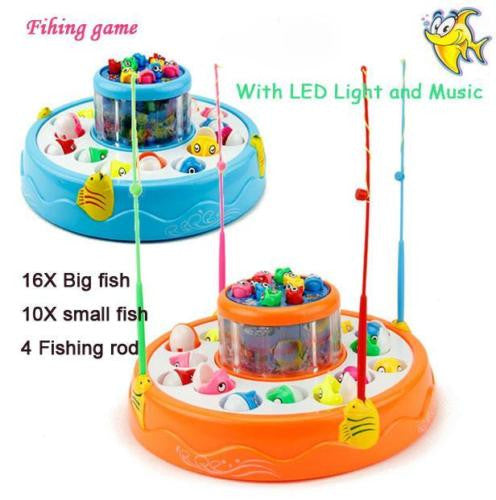 [Discontinued] SainSmart Jr. Sparkle Rotating Magnetic Fishing Game with Music & Light Blue